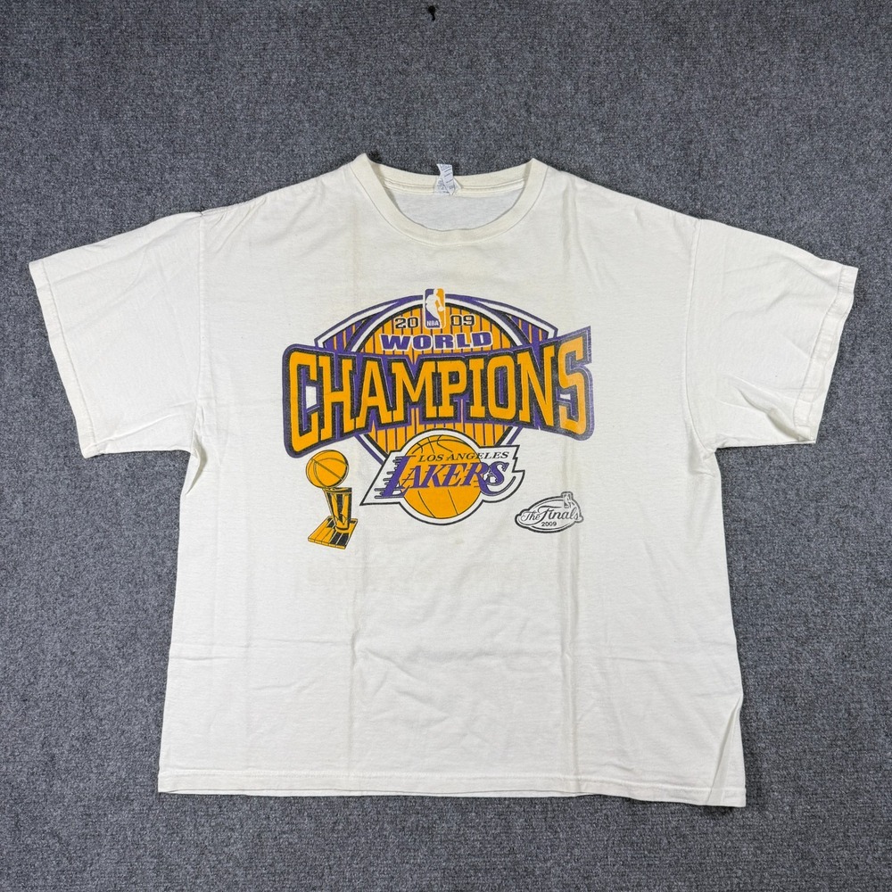 VTG Y2K NBA Los Angeles Lakers 2009 World Champions Kobe T Shirt White Size XL